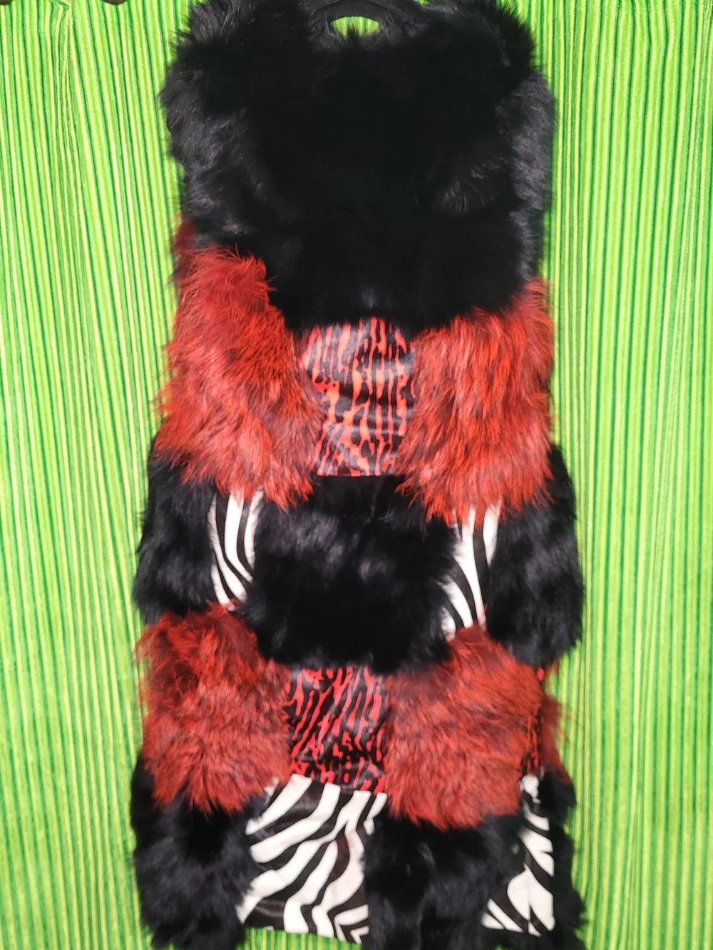 IamJenniferle LEOPARD & ZEBRA PATCHWORK VEST (RED)